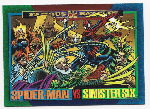 SPIDERMAN vs SINISTER 6 - MARVEL UNIVERSE 1993 - FAMOUS BATTLES TRADING CARD 155