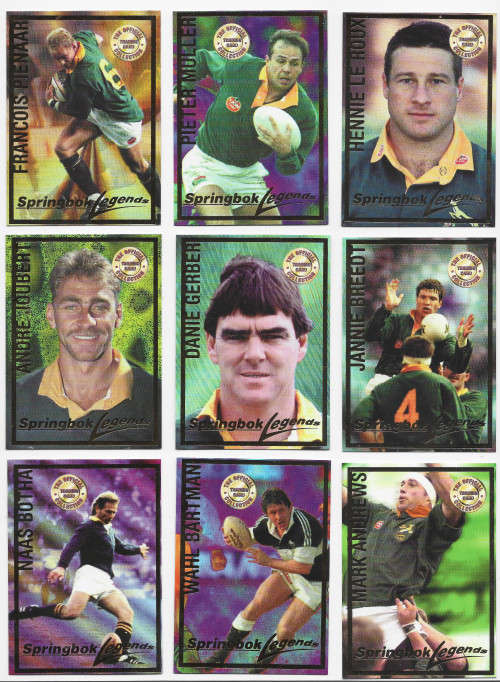 SPRINGBOKS WORLD CHAMPIONS 95 - RUGBY CARD COLLECTION 1997 - COMPLETE SET of 15 FOIL TRADING CARDS