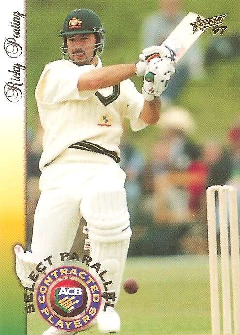 RICKY PONTING - SELECT `CRICKET COLLECTION 1997` - `CONTRACTED PLAYER` INSERT CARD P10