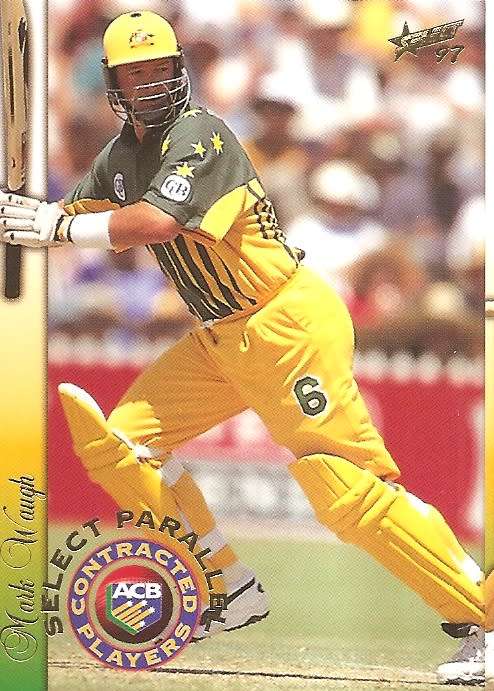 MARK WAUGH - SELECT `CRICKET COLLECTION 1997` - `CONTRACTED PLAYER` INSERT CARD P12