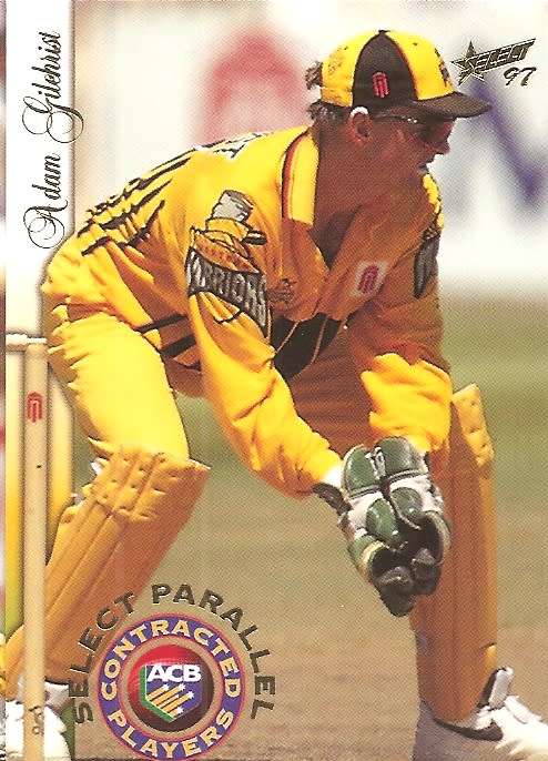 ADAM GILCHRIST - SELECT `CRICKET COLLECTION 1997` - `CONTRACTED PLAYER` INSERT CARD P13