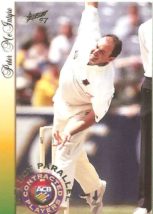 PETER McINTYRE - SELECT `CRICKET COLLECTION 1997` - `CONTRACTED PLAYER` INSERT CARD P15
