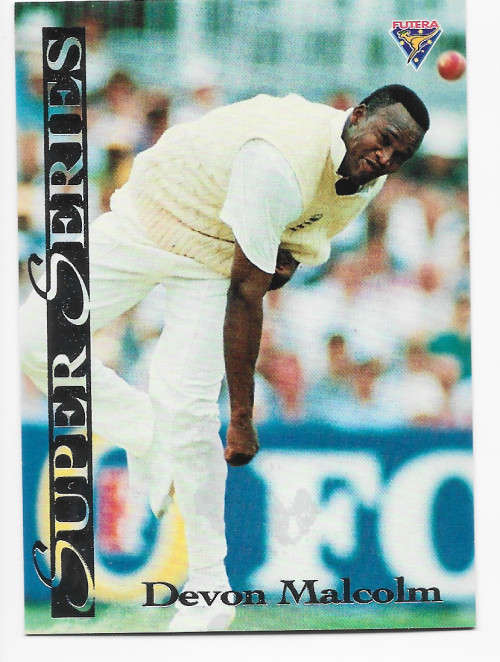 DEVON MALCOLM - FUTERA 1994 CRICKET `SUPER SERIES`COLLECTION - FOIL `INSERT` TRADING CARD SS38