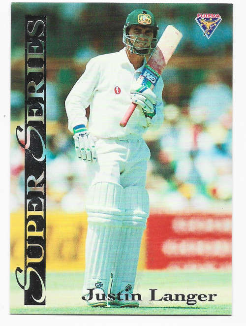 JUSTIN LANGER - FUTERA 1994 CRICKET `SUPER SERIES`COLLECTION - FOIL `INSERT` TRADING CARD SS7