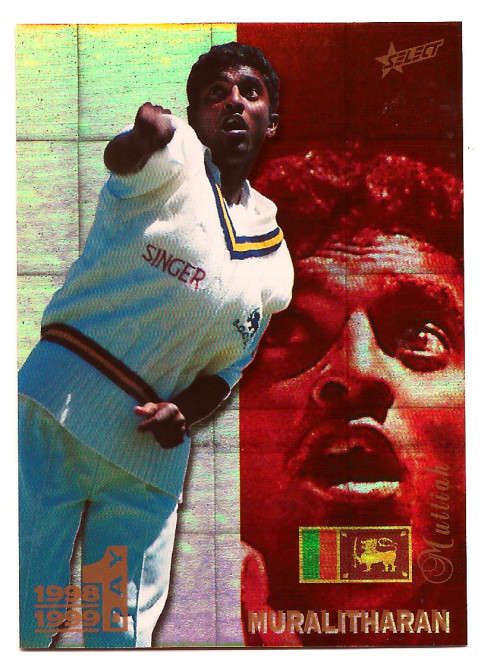 MULLIAH MURALITHARAN - SELECT `CRICKET COLLECTION` 1998/99 - GOLD PARALLEL FOIL CARD 77