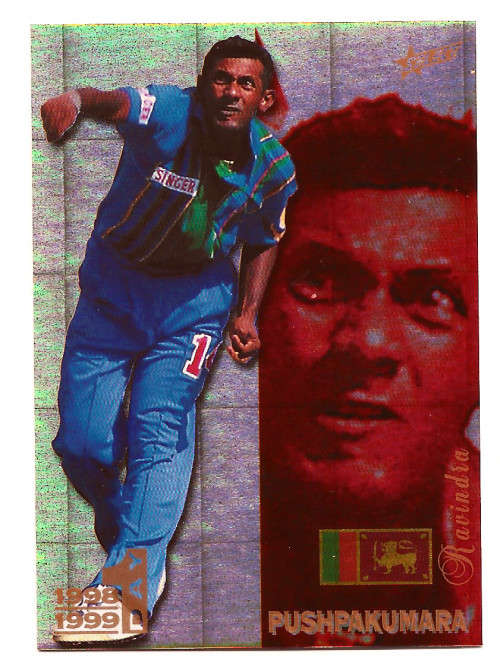 RAVINDRA PUSHPAKUMARA - SELECT `CRICKET COLLECTION` 1998/99 - GOLD PARALLEL FOIL CARD 78