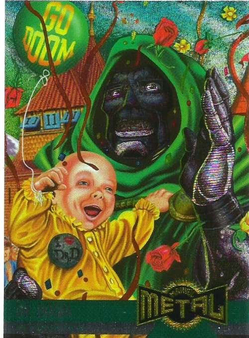 MARVEL METAL 1995 - DR DOOM `ALTERNATE M` FOIL CARD 128