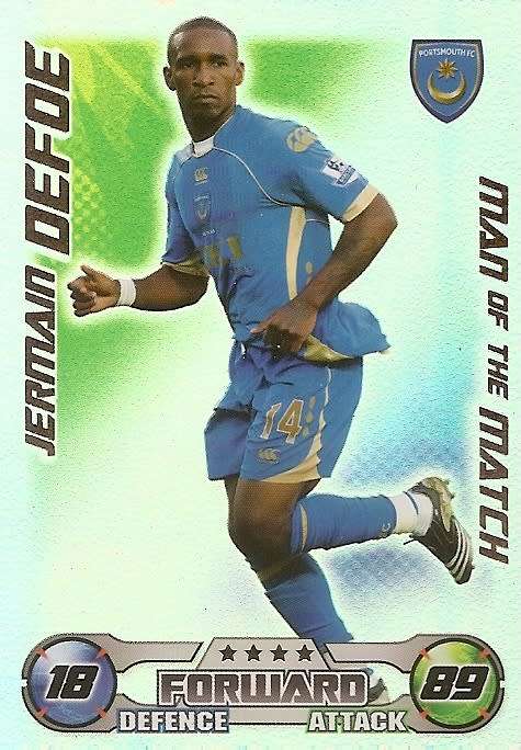 JERMANIE DEFOE - TOPSS `MATCH ATTAX` 2008/09 - FOIL `M/MATCH` TRADING CARD
