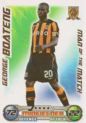 GEORGE BOATENG - TOPPS`MATCH ATTAX` 2008/09 - FOIL `M/MATCH` TRADING CARD