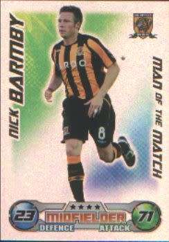 NICK BARMBY - TOPPS`MATCH ATTAX` 2008/09 - FOIL `M/MATCH` TRADING CARD