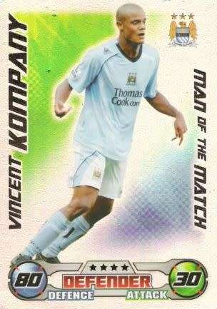 VINCENT KOMPANY - TOPPS`MATCH ATTAX` 2008/09 - FOIL `M/MATCH` TRADING CARD