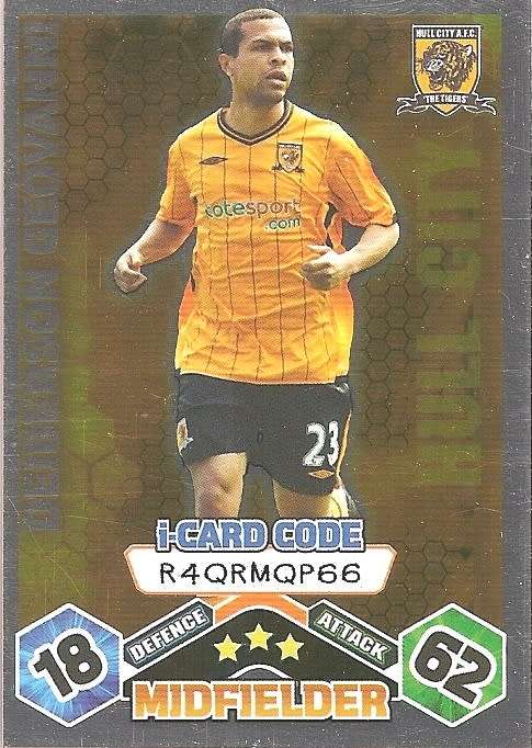 GIOVANNI (Hull) - TOPPS `MATCH ATTAX` 2009/10 - FOIL `I CARD` TRADING CARD