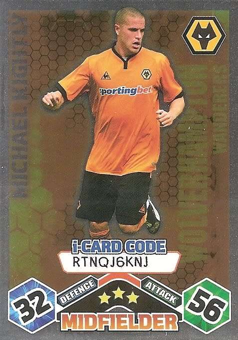 MICHAEL KIGHTLY (Wolves) - TOPPS `MATCH ATTAX` 2009/10 - FOIL `I CARD` TRADING CARD