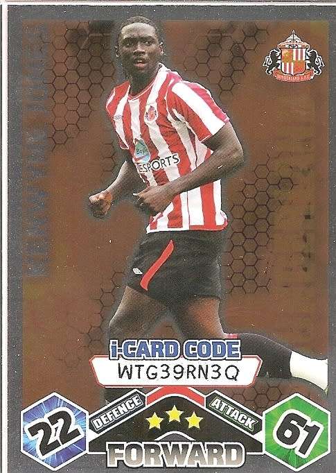 KENWYNE JONES (Sunderland) - TOPPS `MATCH ATTAX` 2009/10 - FOIL `I CARD` TRADING CARD