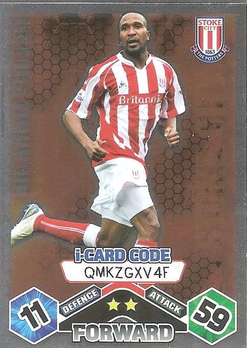 RICARDO FULLER (Stoke) - TOPPS `MATCH ATTAX` 2009/10 - FOIL `I CARD` TRADING CARD