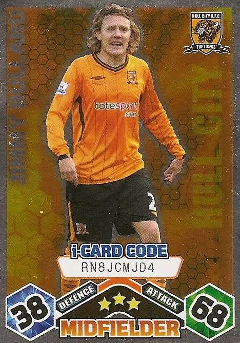 JIMMY BULLARD - TOPPS`MATCH ATTAX EXTRA`2009/10 - FOIL `I CARD` TRADING CARD
