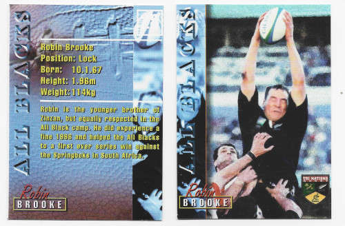 ROBIN BROOKE - RUGBY 1997 COLLECTION by PANINI - RARE `BASE` TRADING CARD 28