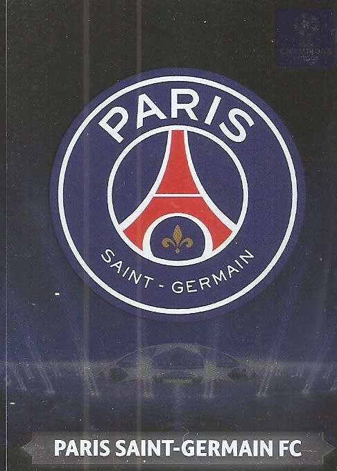 P S G - PANINI `CHAMPIONS LEAGUE` 2013/2014 - FOIL `CLUB BADGE` TRADING CARD