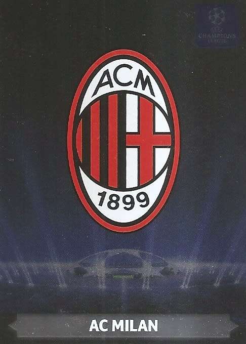AC MILAN - PANINI `CHAMPIONS LEAGUE` 2013/2014 - FOIL `CLUB BADGE` TRADING CARD