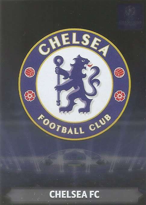 CHELSEA FC - PANINI `CHAMPIONS LEAGUE` 2013/2014 - FOIL `CLUB BADGE` TRADING CARD