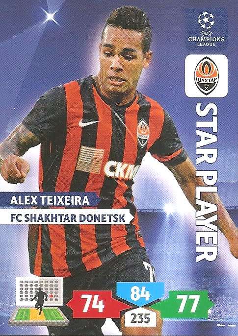A. TEIXEIRA (Shakhtar) - PANINI `CHAMPIONS LEAGUE` 2013/14 - `STAR PLAYER` TRADING CARD