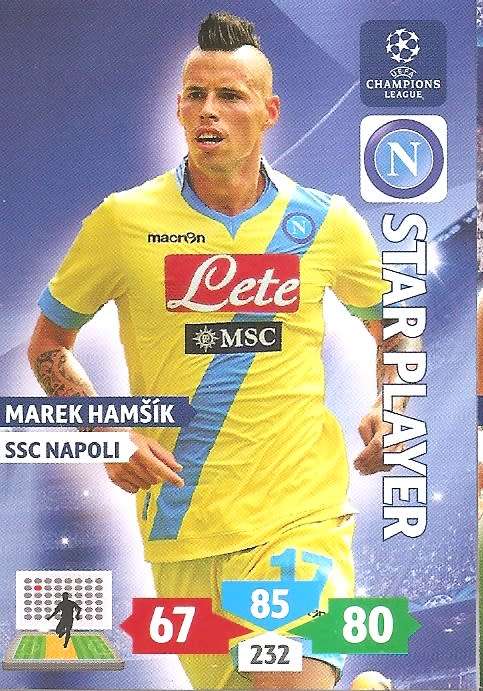 M. HAMSIK (Napoli) - PANINI `CHAMPIONS LEAGUE` 2013/14 - `STAR PLAYER` TRADING CARD
