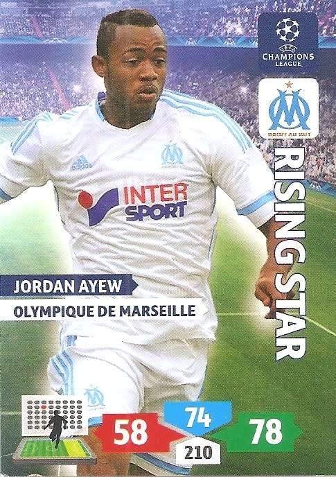 JODAN AYEW (Marseille) - PANINI `CHAMPIONS LEAGUE` 2013/14 - `RISING STAR` TRADING CARD