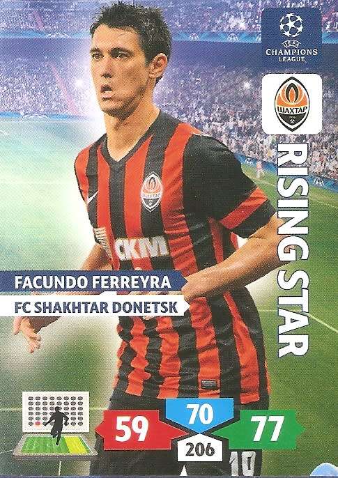 FACUNDO FERREYRA (Schaktar) - PANINI `CHAMPIONS LEAGUE` 2013/14 - `RISING STAR` TRADING CARD