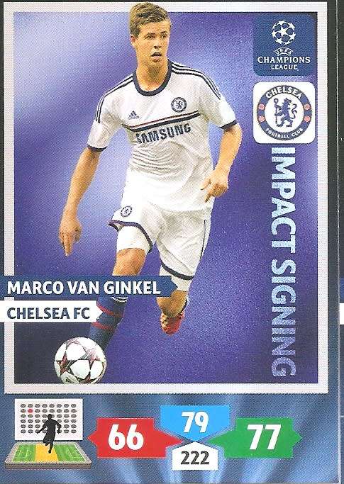 MARCO VAN GINKEL (Chelsea) - PANINI `CHAMPIONS LEAGUE` 2013/14 - `IMPACT SIGNING` TRADING CARD