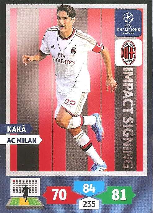 KAKA (AC Milan) - PANINI `CHAMPIONS LEAGUE` 2013/14 - `IMPACT SIGNING` TRADING CARD