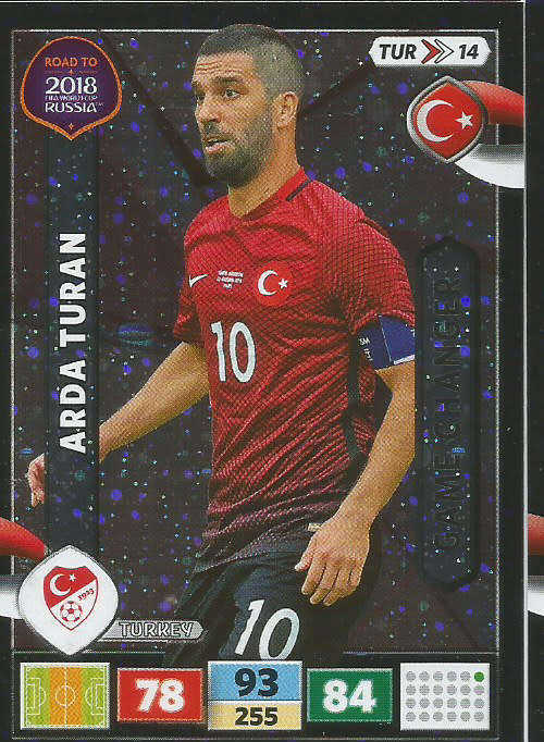 ARDA TURAN - PANINI `Road to WORLD CUP 2018` - `GAME CHANGER`  FOIL TRADING CARD