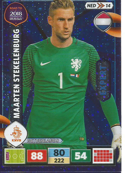 MAARTEN STEKELENBURG - PANINI `Road to WORLD CUP 2018` - `EXPERT`  FOIL TRADING CARD