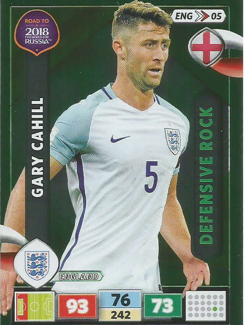 GARY CAHILL - PANINI `Road to WORLD CUP 2018` - `DEFENSIVE ROCK`  FOIL TRADING CARD