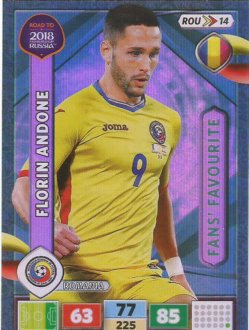 FLORIN ANDONE - PANINI `Road to WORLD CUP 2018` - `FANS FAVOURITE`  FOIL TRADING CARD