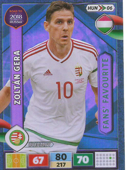 ZOLTAN GERA - PANINI `Road to WORLD CUP 2018` - `FANS FAVOURITE`  FOIL TRADING CARD