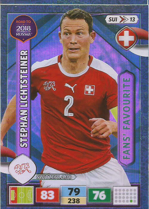 STEFAN LITCHTSTEINER - PANINI `Road to WORLD CUP 2018` - `FANS FAVOURITE`  FOIL TRADING CARD
