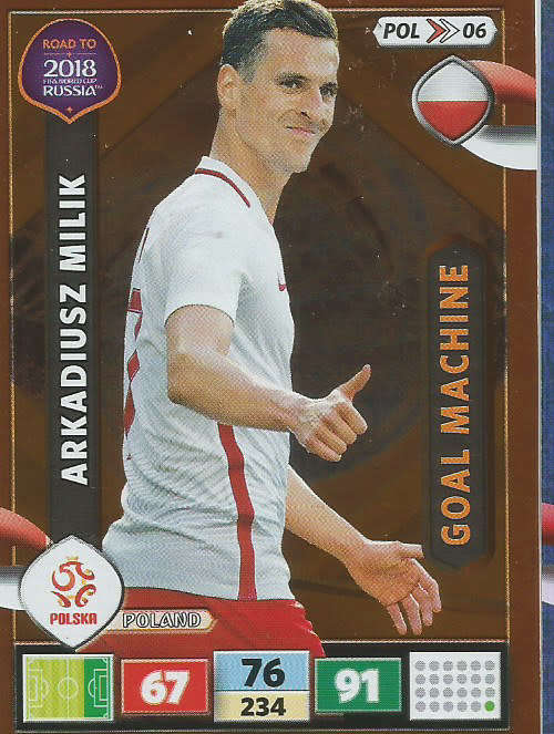 A. MILIK - PANINI `Road to WORLD CUP 2018` - `GOAL MACHINE`  FOIL TRADING CARD