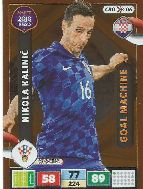 NIKOLA KALINIC - PANINI `Road to WORLD CUP 2018` - `GOAL MACHINE`  FOIL TRADING CARD