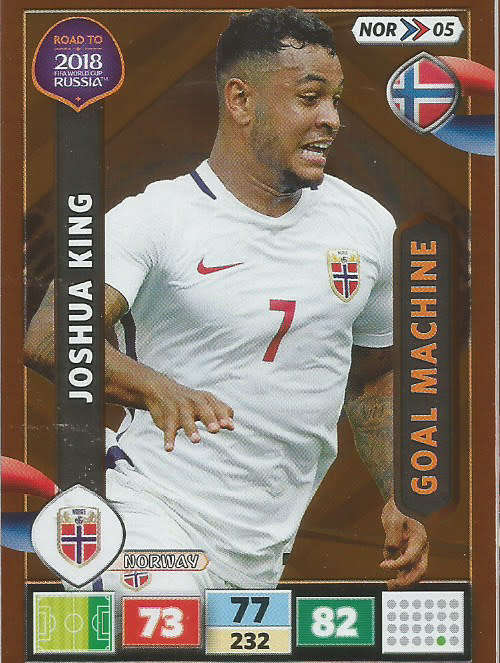 JOSHUA KING - PANINI `Road to WORLD CUP 2018` - `GOAL MACHINE`  FOIL TRADING CARD