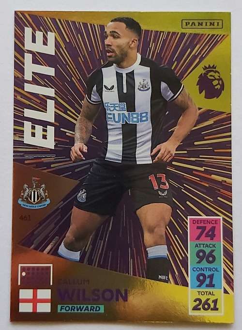 CALLUM WILSON - PANINI Adrenalyn EPL 2021/2022 - GOLD `ELITE` TRADING CARD 461