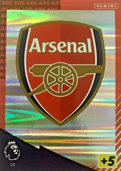 ARSENAL FC - PANINI Adrenalyn EPL 2021/2022 - FOIL `CLUB BADGE` TRADING CARD 10