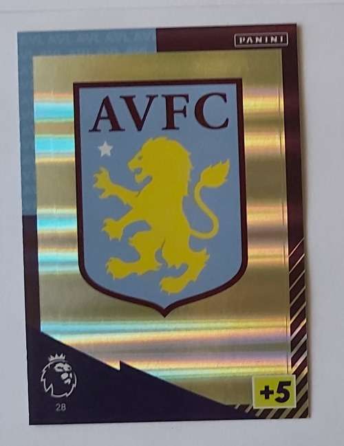 ASTON VILLA FC - PANINI Adrenalyn EPL 2021/2022 - FOIL `CLUB BADGE` TRADING CARD 28