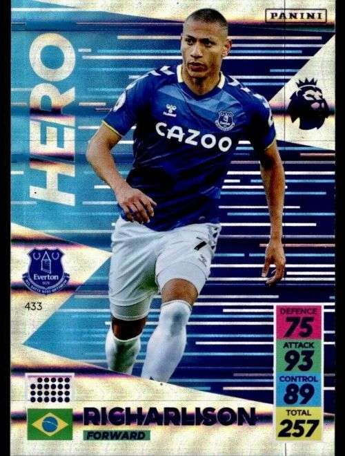 RICHARLISON - PANINI Adrenalyn EPL 2021/2022 - PLATINUM FOIL `HERO` TRADING CARD 433