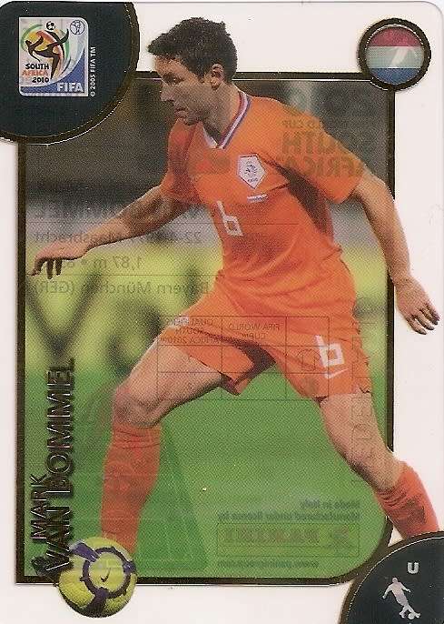 MARK VAN BOMMEL - PANINI PREMIUM `WORLD CUP 2010` - PREMIUM `ULTRA ACETATE` TRADING CARD