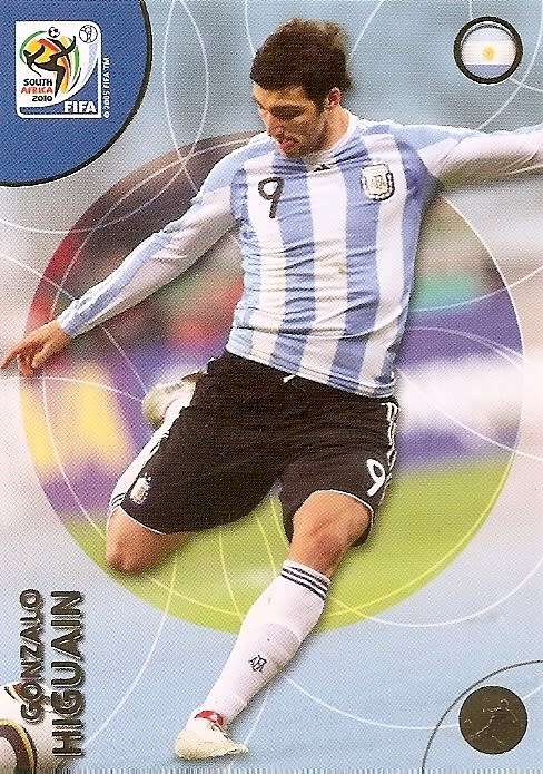 GONZALO HIGUAIN - PANINI PREMIUM `WORLD CUP 2010` - PREMIUM `BASE` TRADING CARD 46