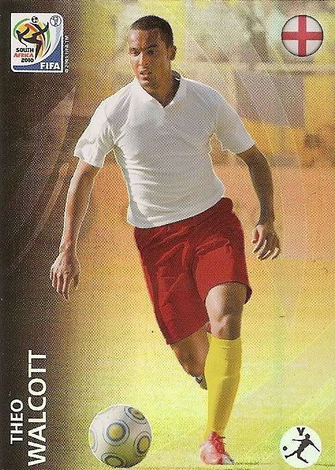 THEO WALCOTT - 2010 FIFA WORLD CUP PREMIUM - ROOKIE RARE `RAINBOW FOIL` TRADING CARD 88