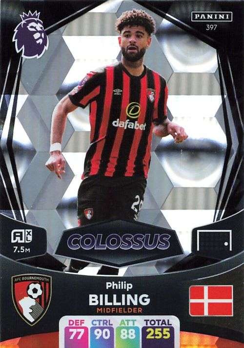 PHILIP BILLING - PANINI English Premier League 2023/24 -FOIL `COLOSSUS` TRADING CARD 397