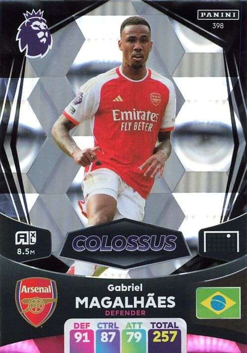 GABRIEL MAGALHAES - PANINI English Premier League 2023/24 -FOIL `COLOSSUS` TRADING CARD 398