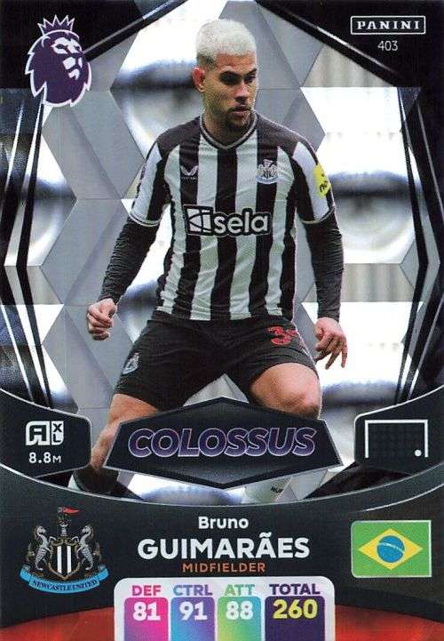 BRUNO GUIMARAES - PANINI English Premier League 2023/24 -FOIL `COLOSSUS` TRADING CARD 403