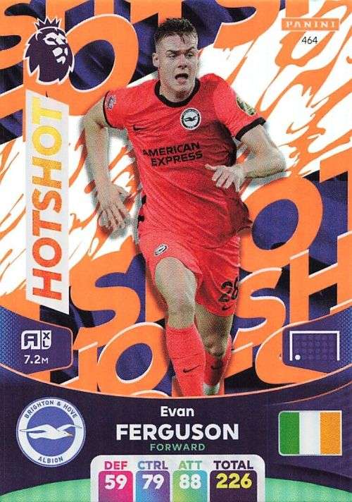 EVAN FERGUSON - PANINI English Premier League 2023/24 -FOIL `HOTSHOT` TRADING CARD 464